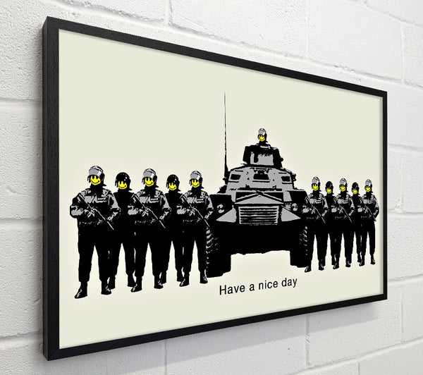 Banksy Have A Nice Day Grey