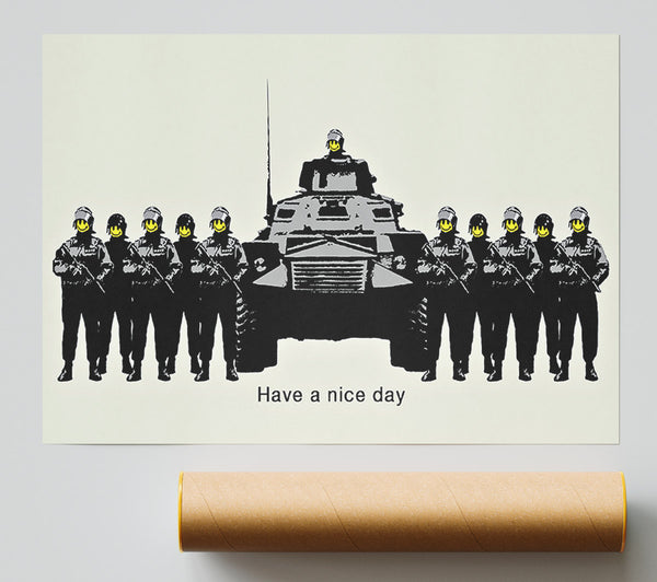 Banksy Have A Nice Day Grey Poster