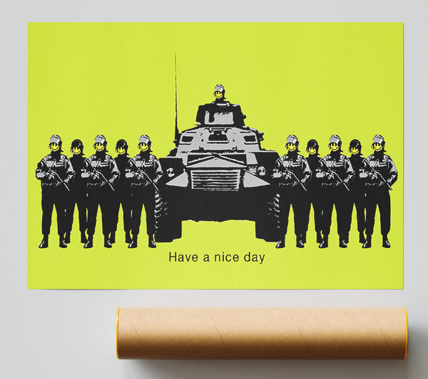 Banksy Have A Nice Day Lime Poster