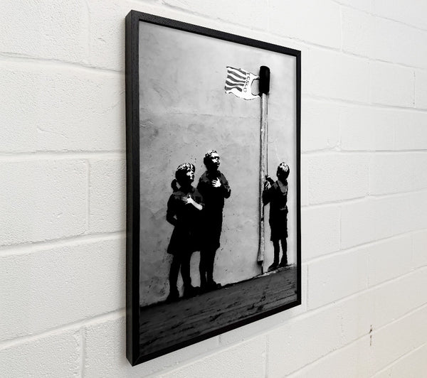 Banksy Homage To The Tesco Flag B N W