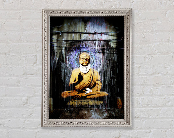 Banksy Injured Buddha Framed Print