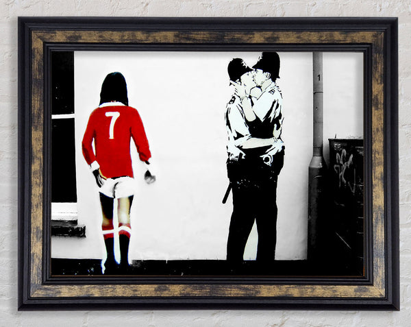 Banksy Kissing Coopers Football Framed Print