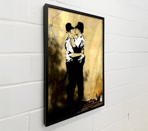 Banksy Kissing Coppers Portrait