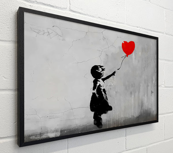 Banksy Love Heart Balloon Grey