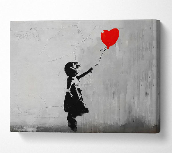 Banksy Love Heart Balloon Grey