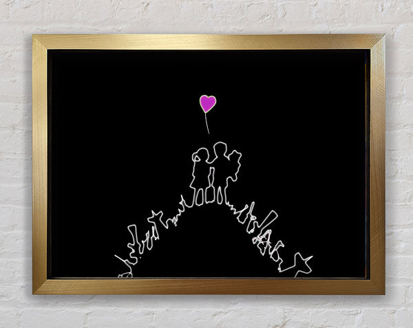 Banksy Love Victory Framed Print