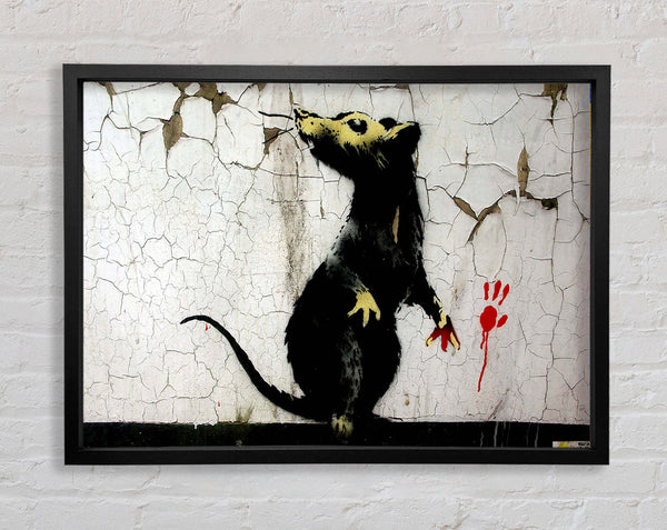 Banksy Rat Paw Framed Print