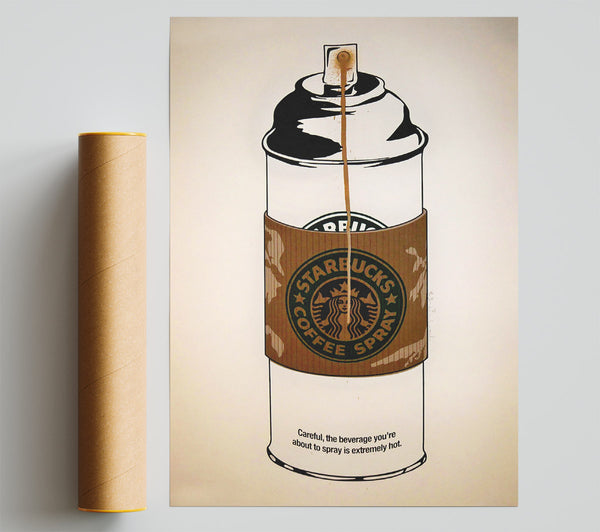 Banksy Starbucks Coffee Spray Print