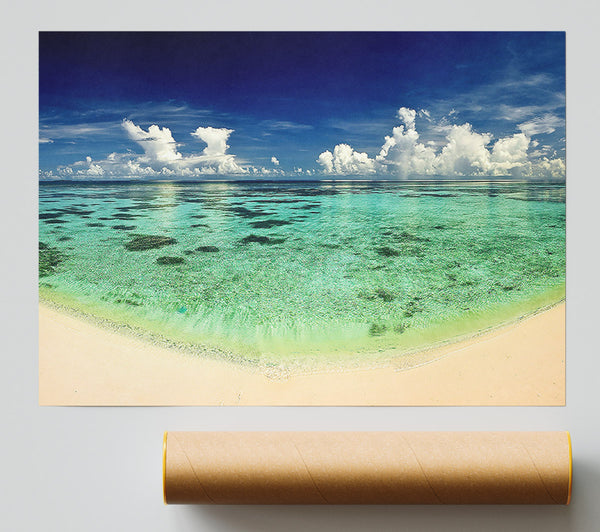 Emerald Ocean Beach Poster
