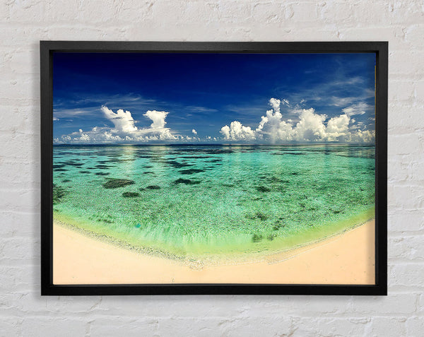 Emerald Ocean Beach Framed Print