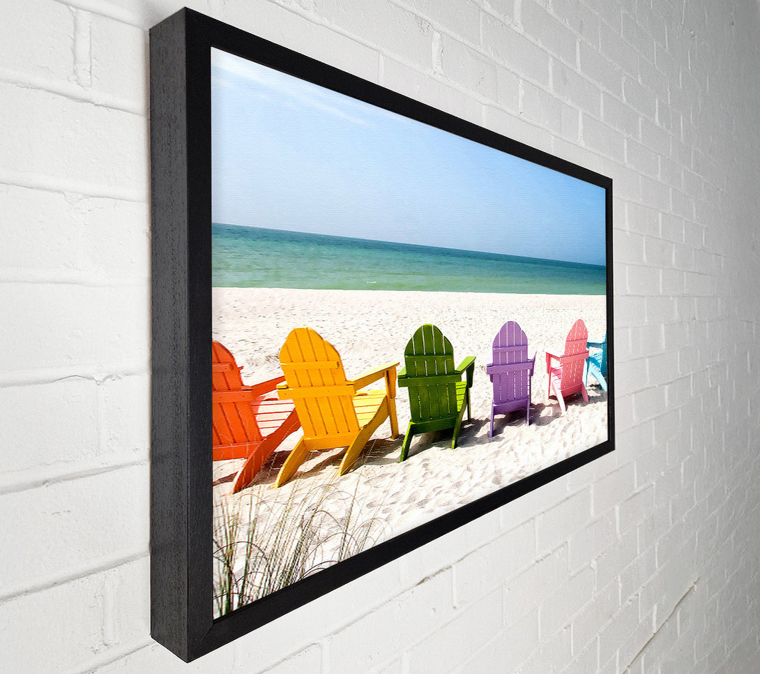  A Canvas Print of Beach Chairs Line-up Canvas Print