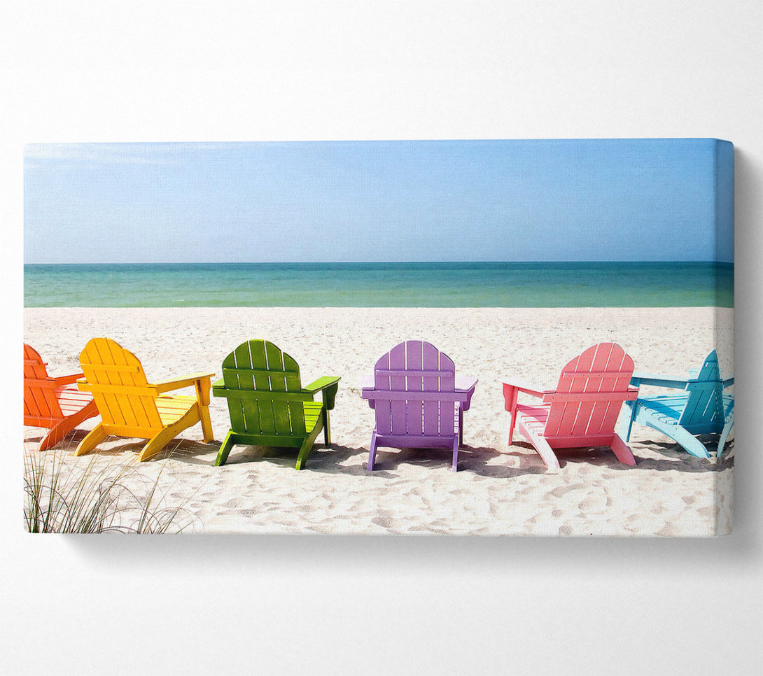  A Canvas Print of Beach Chairs Line-up Canvas Print