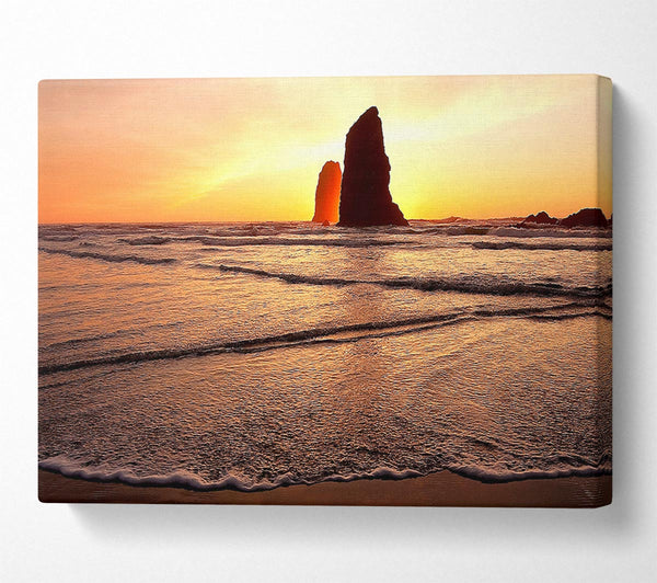  A Canvas Print of Beach Rock Sunrise Canvas Art