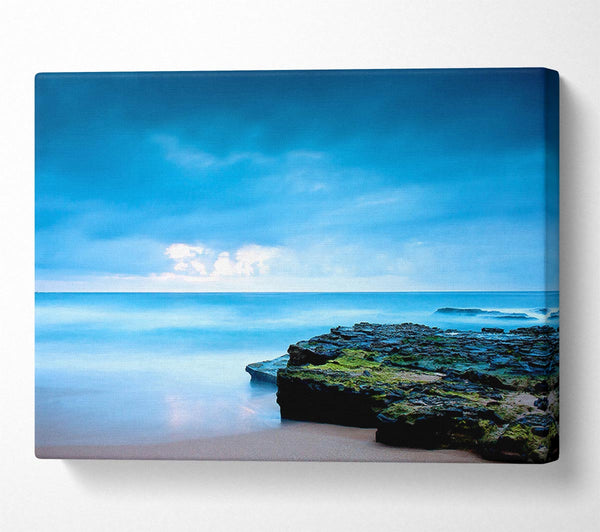  A Canvas Print of Beach Shore Blues Canvas Wall Art