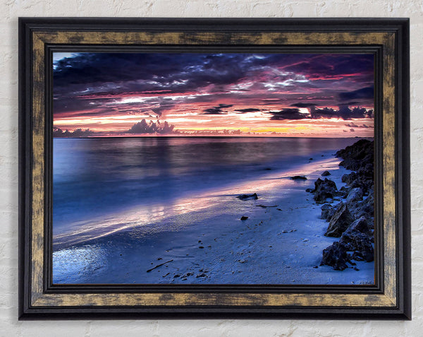 Beautiful Beach Sunset Framed Print