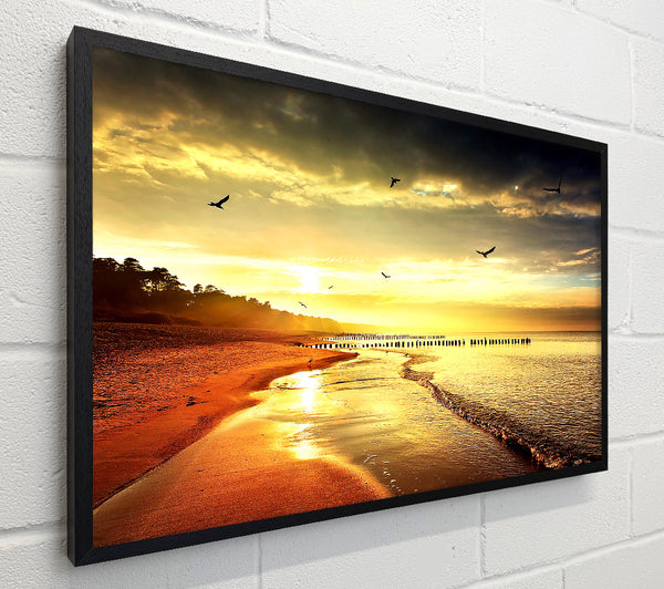 Stunning Yellow Sunset Beach