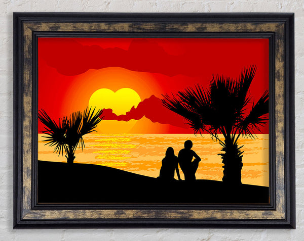 Double Sun Lovers Framed Print