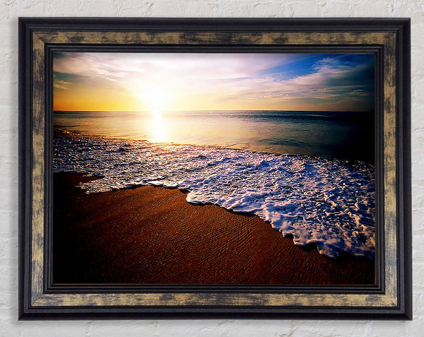Ebb Of The Ocean Sun Framed Print
