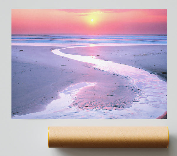 Estuary At Sunset Print