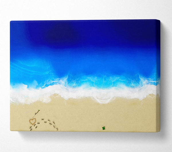 A Canvas Print of Footprints In The Sand Love Canvas Art