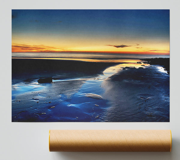 Footprints To The Ocean Poster