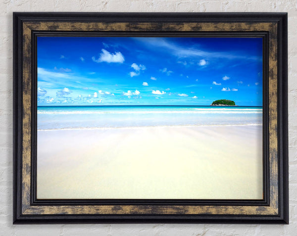 Perfect Sky Blue Beach Framed Print