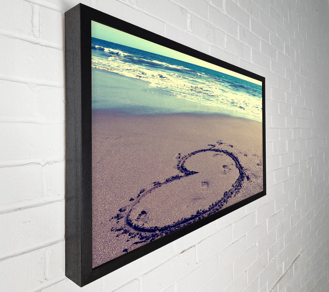  A Canvas Print of Heart On Beach Canvas Art