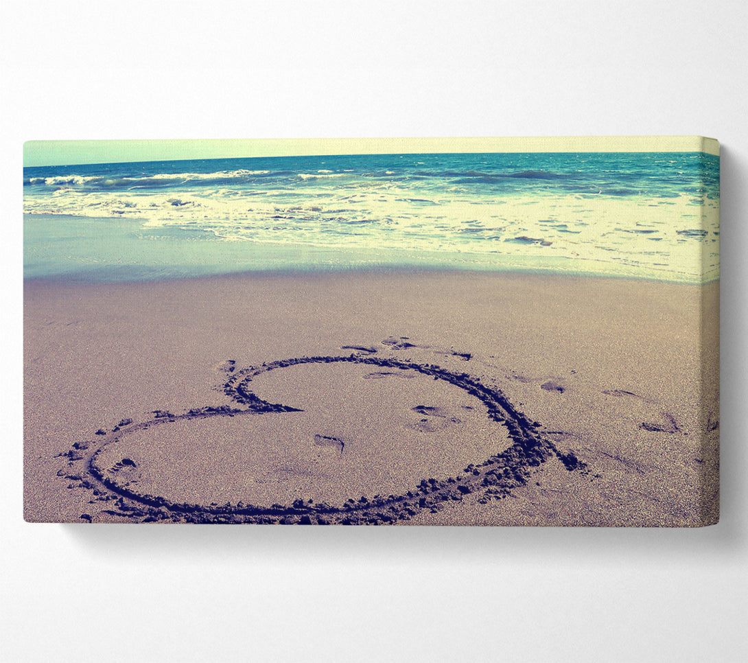  A Canvas Print of Heart On Beach Canvas Art