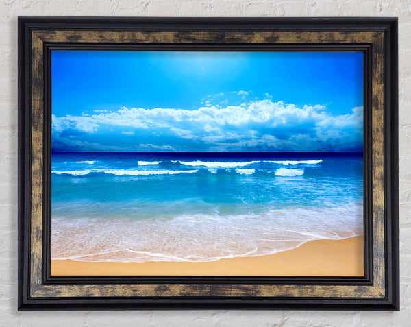 Ocean Waves Lapping On The Perfect Sands Framed Print