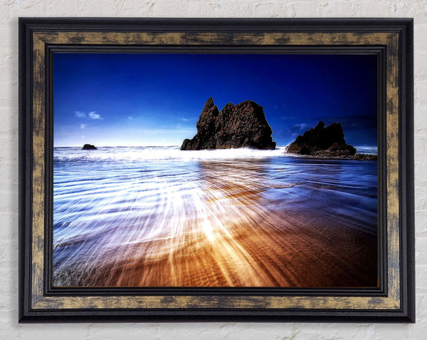 Retreating Wave Framed Print