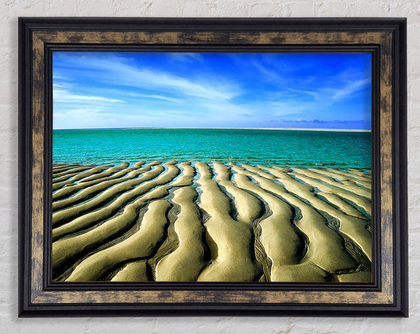 Sand Patterned Ocean Framed Print
