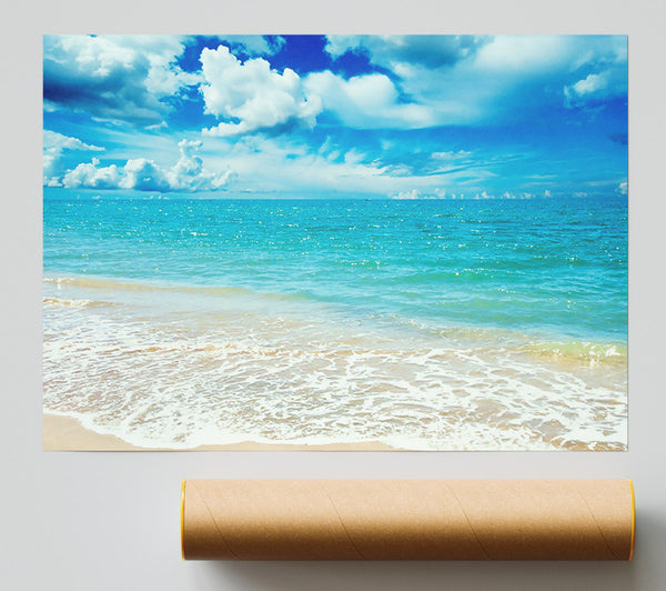Stunning Turquoise Ocean Sparkle Print