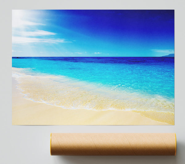 Turquoise Ocean Sun Blaze Giclee Print