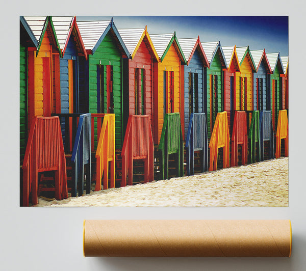 Beach Hut Parade Print