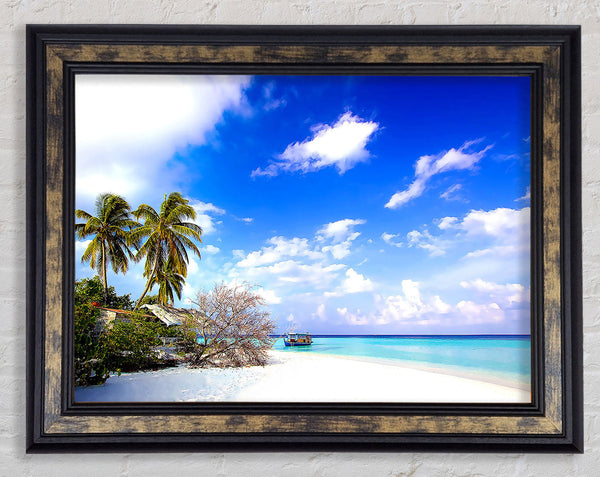 Pull Up On The Beach Side Framed Print