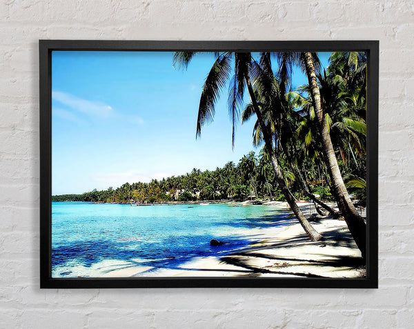 Relaxing Palm Tree Island Framed Print