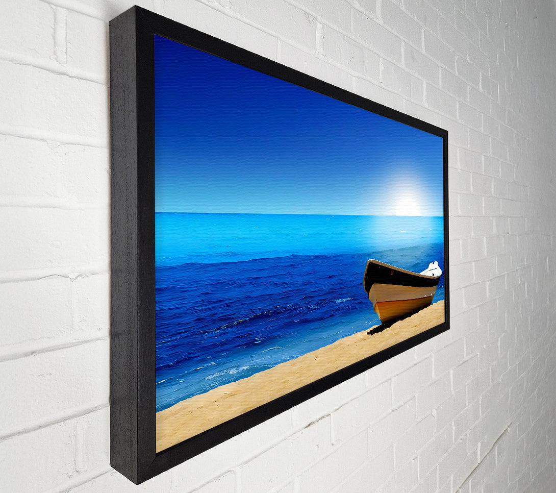  A Canvas Print of Sail Boat On The Crystal Ocean Shoreline Canvas Art