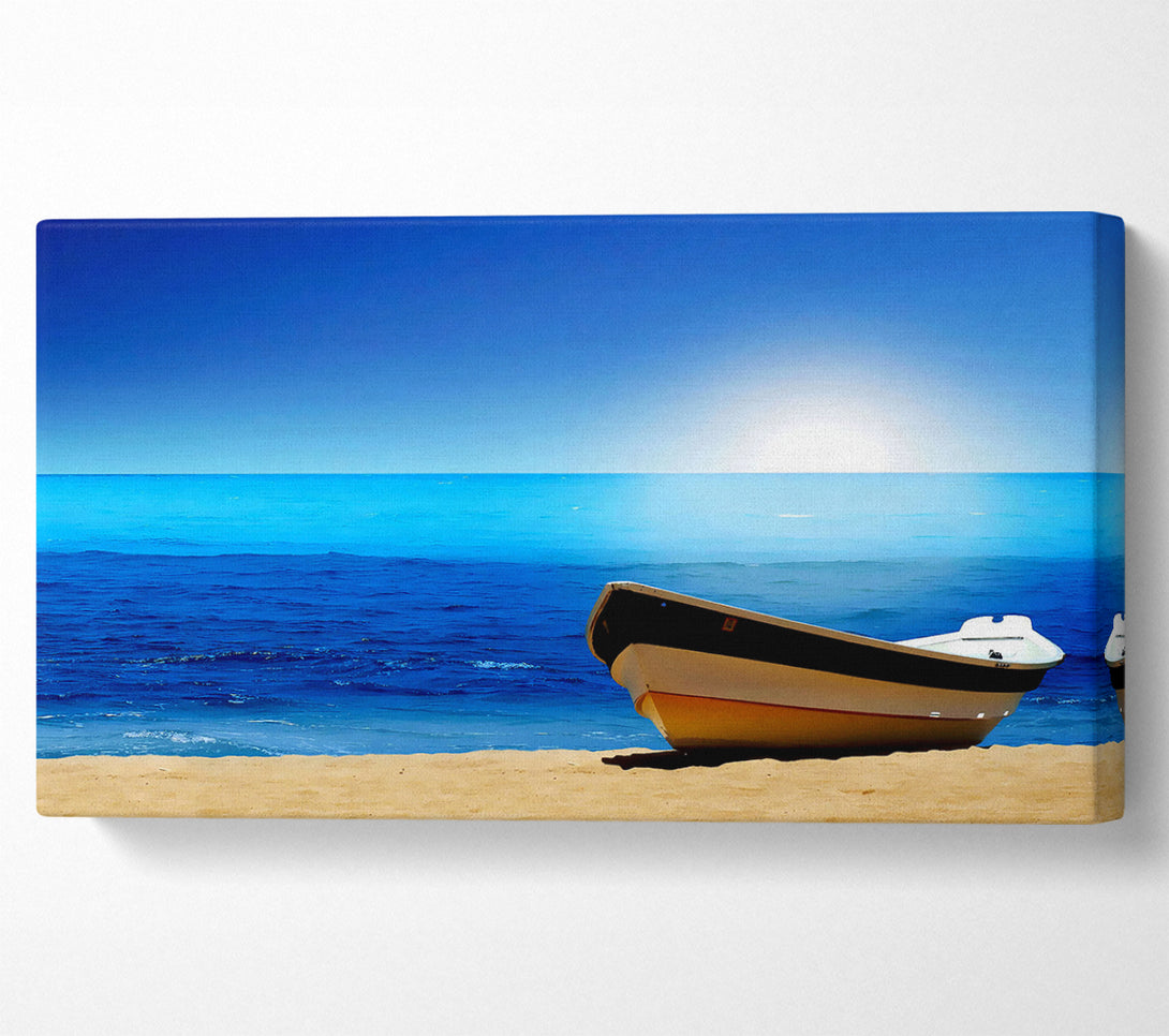  A Canvas Print of Sail Boat On The Crystal Ocean Shoreline Canvas Art
