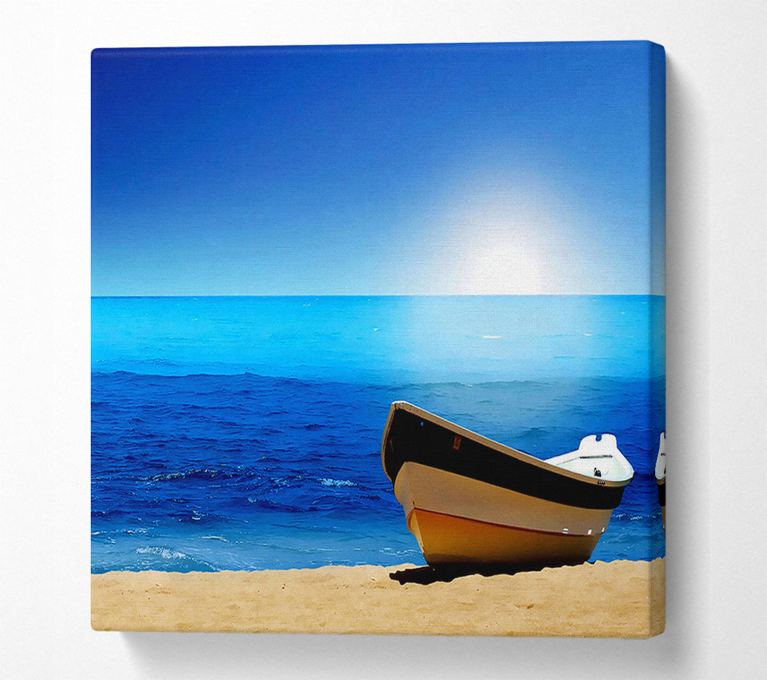  A Canvas Print of Sail Boat On The Crystal Ocean Shoreline Canvas Art
