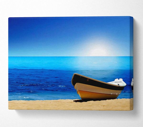  A Canvas Print of Sail Boat On The Crystal Ocean Shoreline Canvas Art