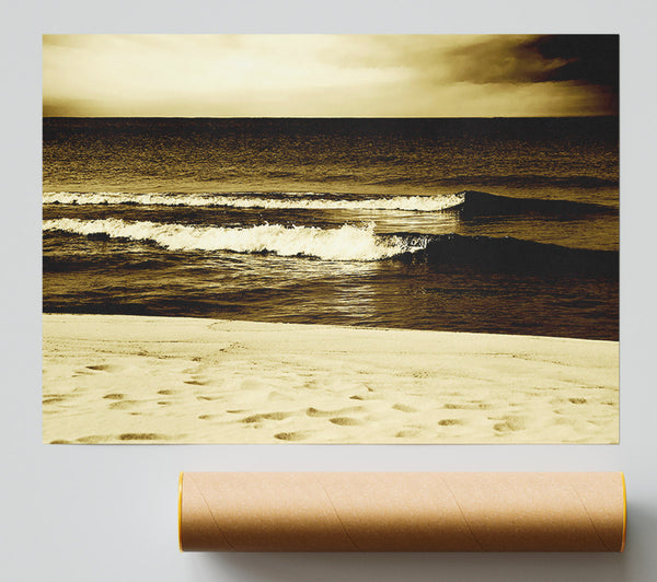 The Lapping Of The Waves Brown Giclee Print