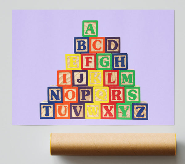 Alphabet Blocks Lilac Giclee Print