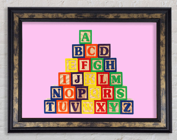Alphabet Blocks Pink Framed Print