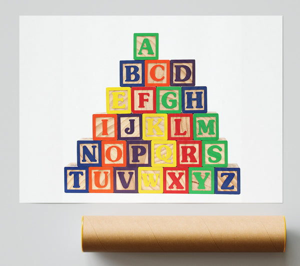 Alphabet Blocks White Poster