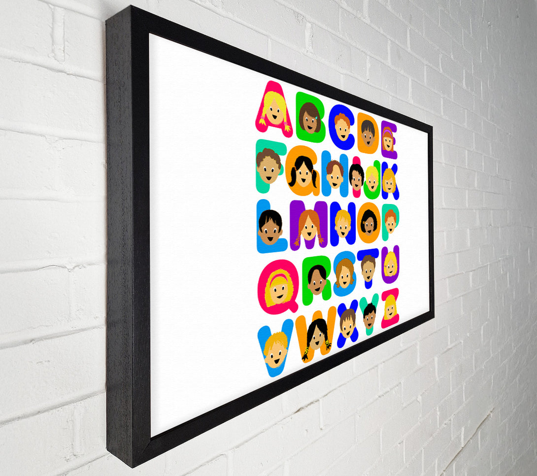  A Canvas Print of Alphabet Children White Canvas Art