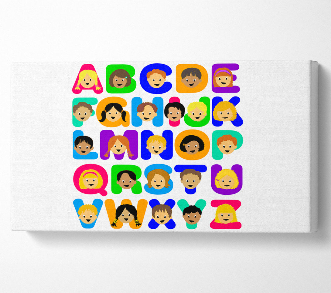  A Canvas Print of Alphabet Children White Canvas Art