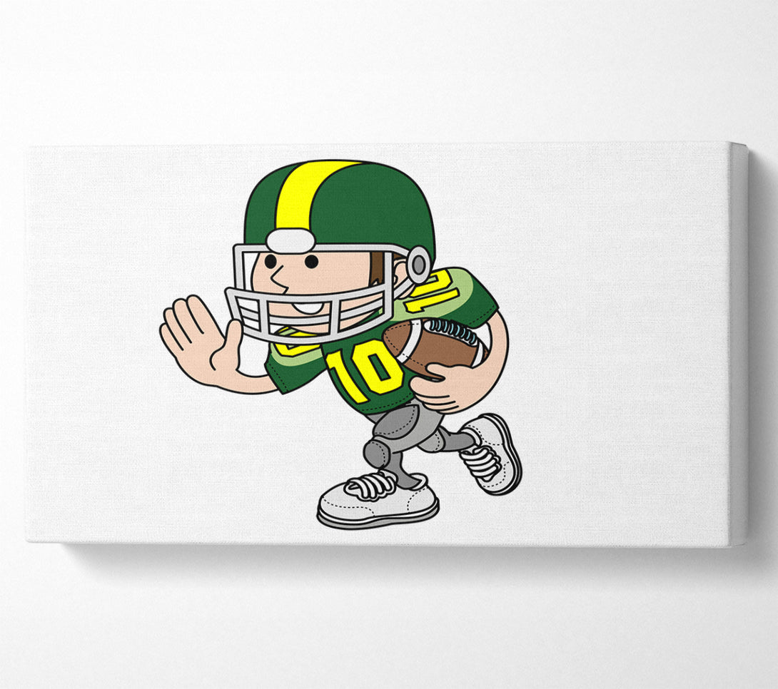  A Canvas Print of American Football Sport Player White Canvas Print