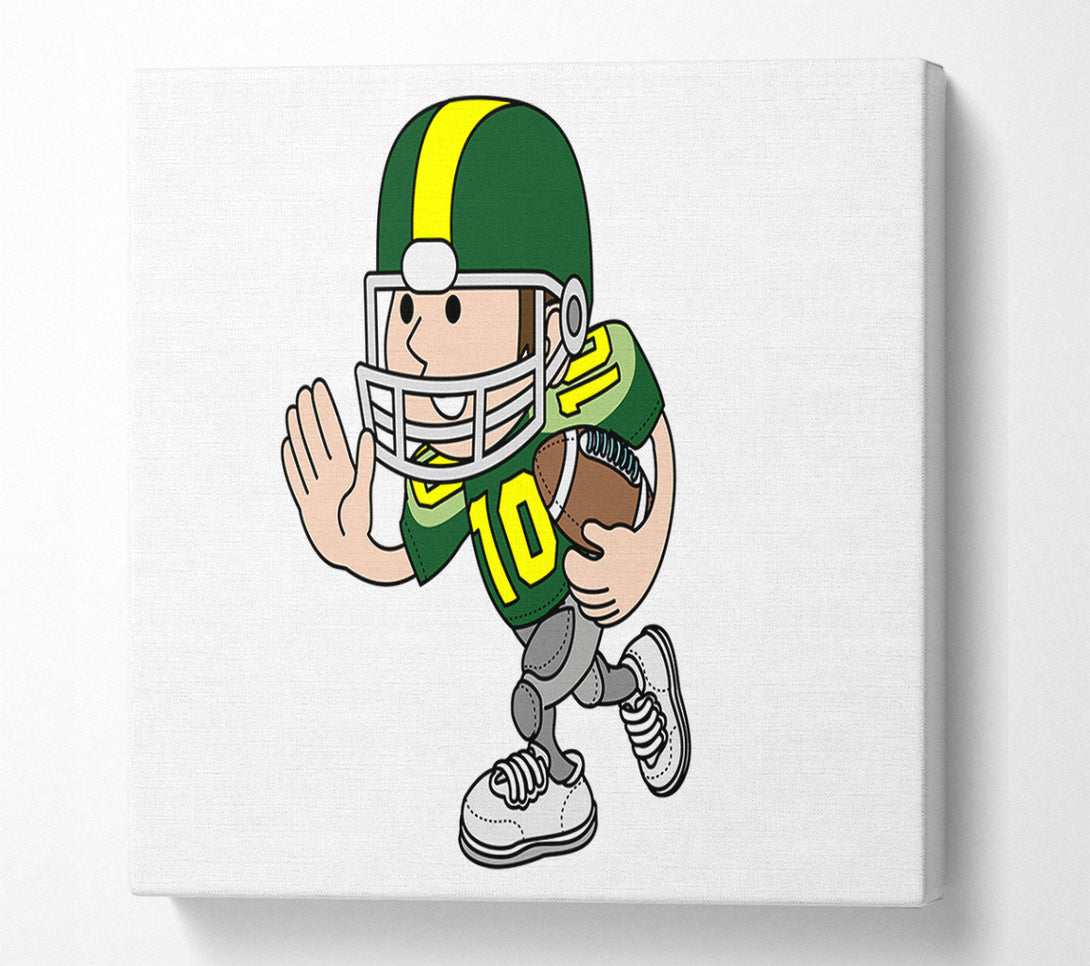  A Canvas Print of American Football Sport Player White Canvas Print