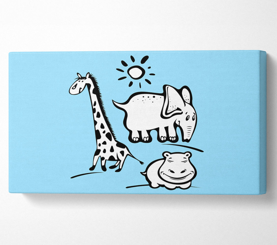  A Canvas Print of Animals Under The Sun Baby Blue Canvas Art