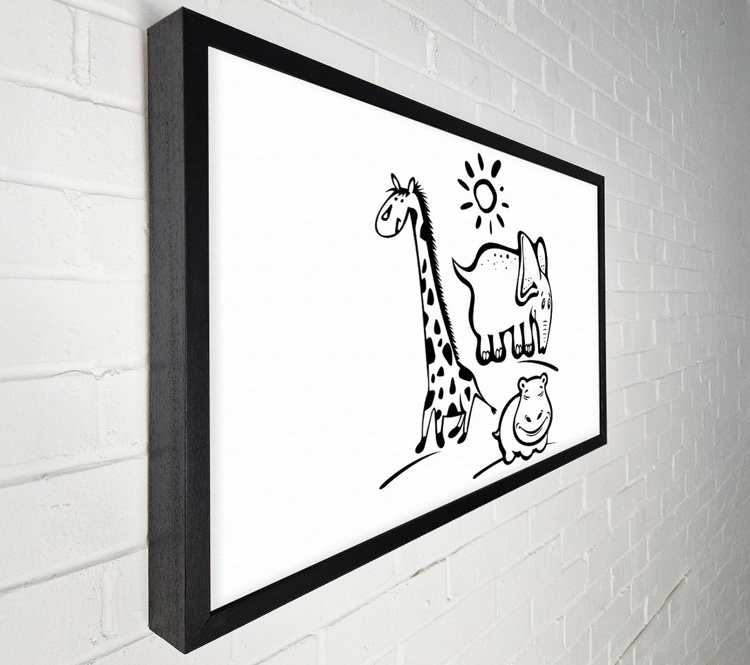  A Canvas Print of Animals Under The Sun White Canvas Art
